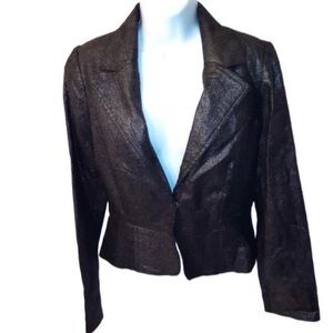 EUC Vintage Aziz metallic dark grey Linen/cotton  Blazer